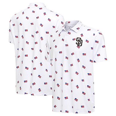 Men's Antigua White San Diego Padres Americana Polo
