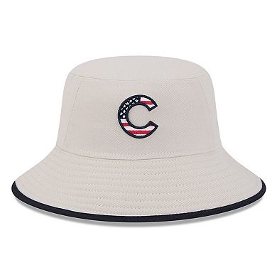 Men's New Era Khaki Chicago Cubs 2024 Fourth of July Bucket Hat