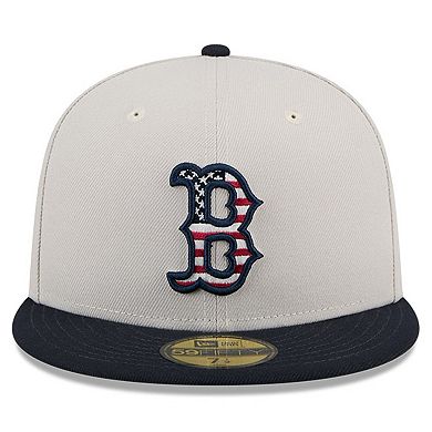 Men's New Era Khaki/Black Boston Red Sox 2024 Fourth of July 59FIFTY Fitted Hat
