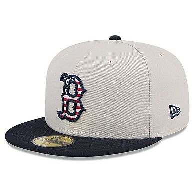 Men's New Era Khaki/Black Boston Red Sox 2024 Fourth of July 59FIFTY Fitted Hat