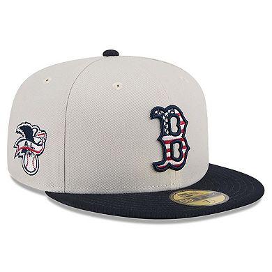 Men's New Era Khaki/Black Boston Red Sox 2024 Fourth of July 59FIFTY Fitted Hat