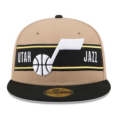 Men's New Era Tan/Black Utah Jazz 2024 NBA Draft 59FIFTY Fitted Hat