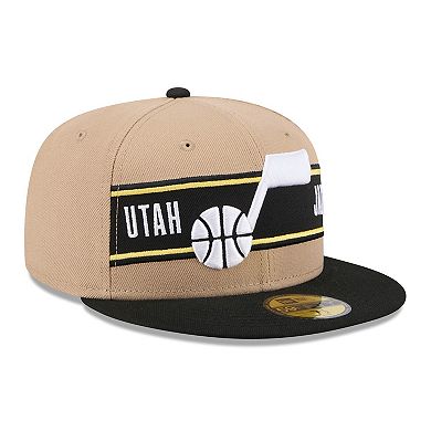 Men's New Era Tan/Black Utah Jazz 2024 NBA Draft 59FIFTY Fitted Hat