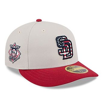 Men's New Era Khaki/Red San Diego Padres 2024 Fourth of July Low Profile 59FIFTY Fitted Hat