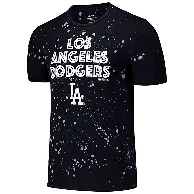 Men's Majestic Threads Black/White Los Angeles Dodgers Splatter T-Shirt