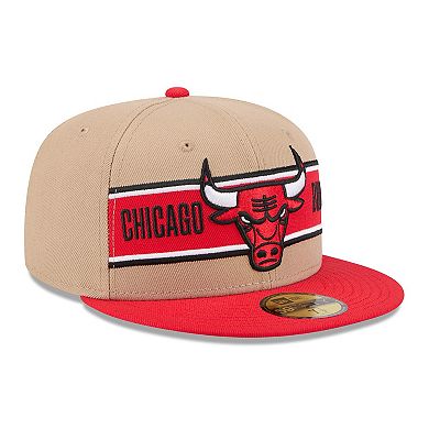 Men's New Era Tan/Red Chicago Bulls 2024 NBA Draft 59FIFTY Fitted Hat