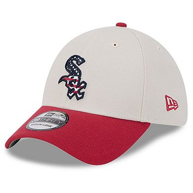 Men's New Era Khaki/Red Chicago White Sox 2024 Fourth of July 39THIRTY Flex Hat