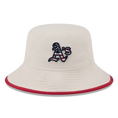Men's New Era Khaki Oakland Athletics 2024 Fourth of July Bucket Hat
