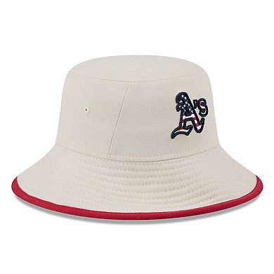 Men's New Era Khaki Oakland Athletics 2024 Fourth of July Bucket Hat