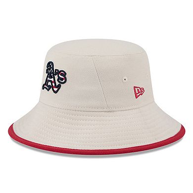 Men's New Era Khaki Oakland Athletics 2024 Fourth of July Bucket Hat