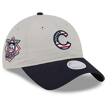 Women's New Era Khaki/Black Chicago Cubs 2024 Fourth of July 9TWENTY Adjustable Hat