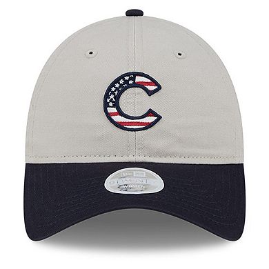 Women's New Era Khaki/Black Chicago Cubs 2024 Fourth of July 9TWENTY Adjustable Hat
