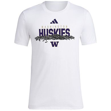 Men's adidas White Washington Huskies Baseball Sunflower Seeds T-Shirt