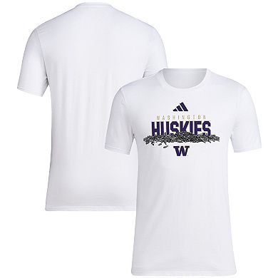 Men's adidas White Washington Huskies Baseball Sunflower Seeds T-Shirt
