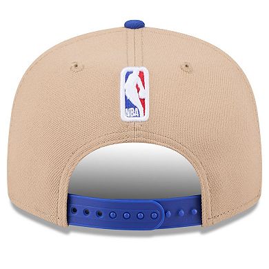 Men's New Era Tan/Royal Philadelphia 76ers 2024 NBA Draft 9FIFTY Snapback Hat