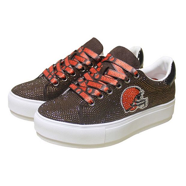Women s Cuce Brown Cleveland Browns Team Color Crystal Sneakers