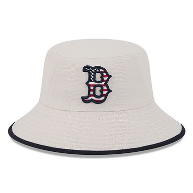 Men's New Era Khaki Boston Red Sox 2024 Fourth of July Bucket Hat