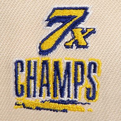 Men's Mitchell & Ness Cream/Royal Golden State Warriors 7x NBA Champions Soul Legacy Defined Snapback Hat