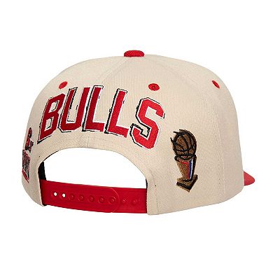 Men's Mitchell & Ness Cream/Red Chicago Bulls 6x NBA Champions Soul Legacy Defined Snapback Hat