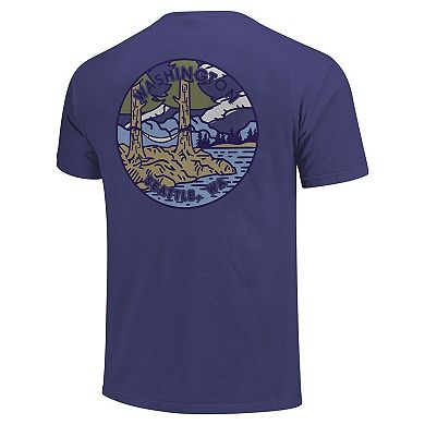 Unisex Purple Washington Huskies Scenic Comfort Colors T-Shirt