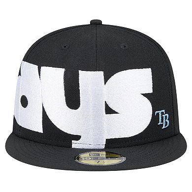 Men's New Era Black Tampa Bay Rays Checkered Undervisor 59FIFTY Fitted Hat