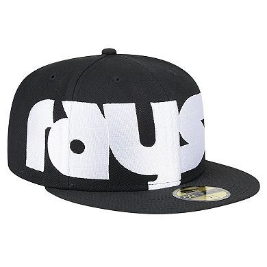 Men's New Era Black Tampa Bay Rays Checkered Undervisor 59FIFTY Fitted Hat