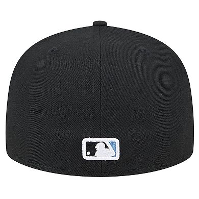 Men's New Era Black Tampa Bay Rays Checkered Undervisor 59FIFTY Fitted Hat