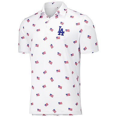 Men's Antigua White Los Angeles Dodgers Americana Polo