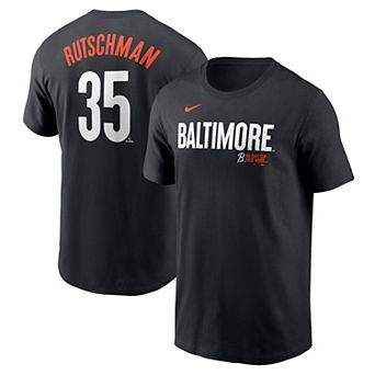 Men's Nike Adley RutschmanÂ Black Baltimore Orioles City Connect Fuse Name & Number T-Shirt