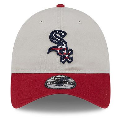 Men's New Era Khaki/Red Chicago White Sox 2024 Fourth of July 9TWENTY Adjustable Hat
