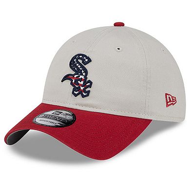 Men's New Era Khaki/Red Chicago White Sox 2024 Fourth of July 9TWENTY Adjustable Hat