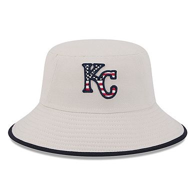 Men's New Era Khaki Kansas City Royals 2024 Fourth of July Bucket Hat