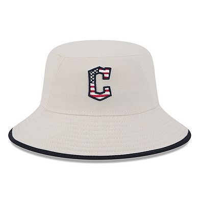 Men's New Era Khaki Cleveland Guardians 2024 Fourth of July Bucket Hat