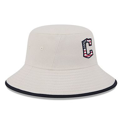 Men's New Era Khaki Cleveland Guardians 2024 Fourth of July Bucket Hat