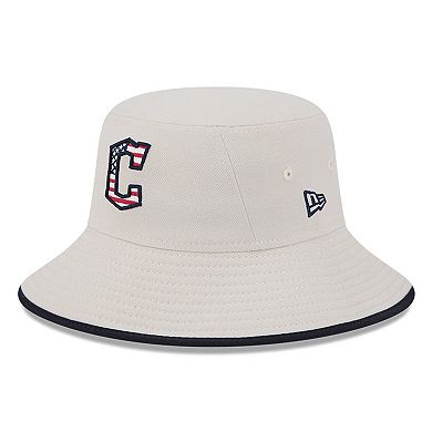 Men's New Era Khaki Cleveland Guardians 2024 Fourth of July Bucket Hat