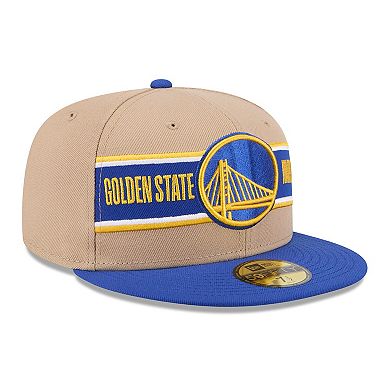 Men's New Era Tan/Royal Golden State Warriors 2024 NBA Draft 59FIFTY Fitted Hat