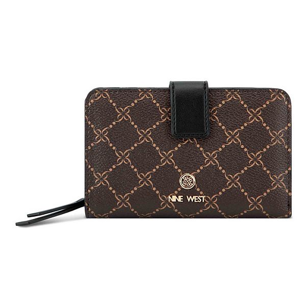 Nine West Lockup 9s French Wallet - Brown Black