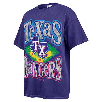 Women's '47 Navy Texas Rangers Flashing Lights Boyfriend T-Shirt
