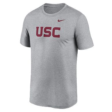 Men's Nike Heather Gray USC Trojans Primetime Legend Wordmark T-Shirt
