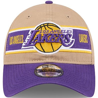 Men's New Era Tan/Purple Los Angeles Lakers 2024 NBA Draft 9TWENTY Adjustable Hat