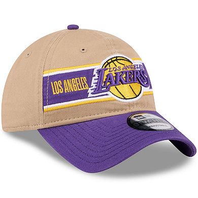 Men's New Era Tan/Purple Los Angeles Lakers 2024 NBA Draft 9TWENTY Adjustable Hat
