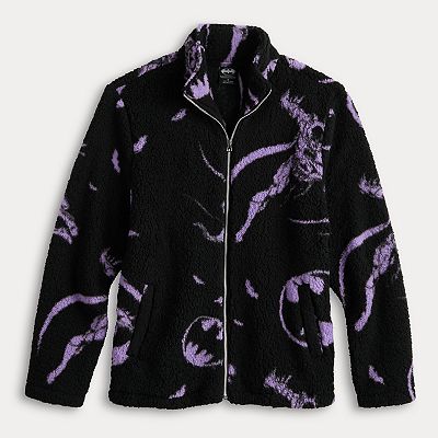 Men's Batman Allover Print Sherpa Jacket