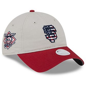 Women's New Era Khaki/Red San Francisco Giants 2024 Fourth of July 9TWENTY Adjustable Hat