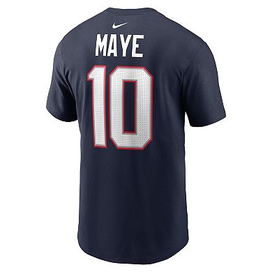 Men's Nike Drake Maye Navy New England Patriots 2024 NFL Draft First Round Pick Name & Number T-Shirt