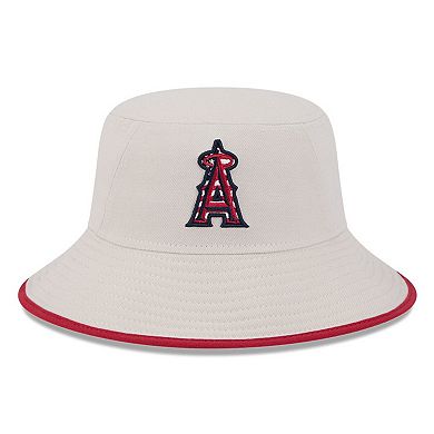 Men's New Era Khaki Los Angeles Angels 2024 Fourth of July Bucket Hat