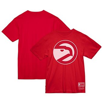 Unisex Mitchell & Ness Red Atlanta Hawks Hardwood Classics MVP Throwback Logo T-Shirt