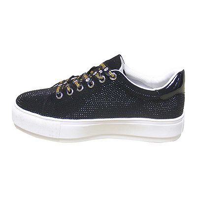Women s Cuce Black Pittsburgh Steelers Team Color Crystal Sneakers