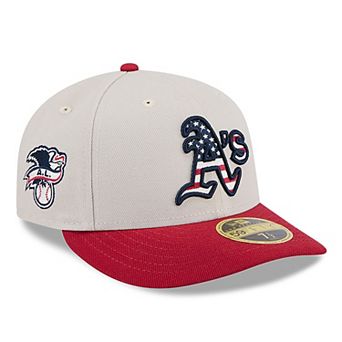 Men's New Era Khaki/Red Oakland Athletics 2024 Fourth of July Low Profile 59FIFTY Fitted Hat