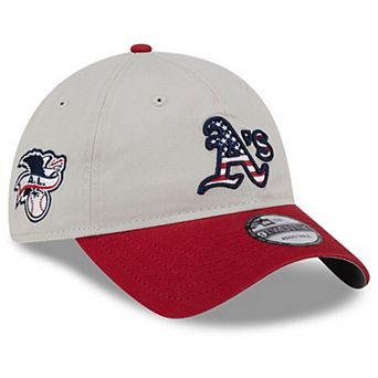 Men's New Era Khaki/Red Oakland Athletics 2024 Fourth of July 9TWENTY Adjustable Hat