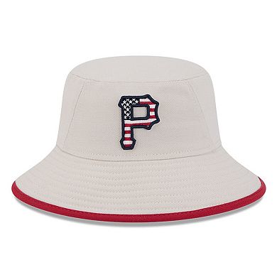 Men's New Era Khaki Pittsburgh Pirates 2024 Fourth of July Bucket Hat